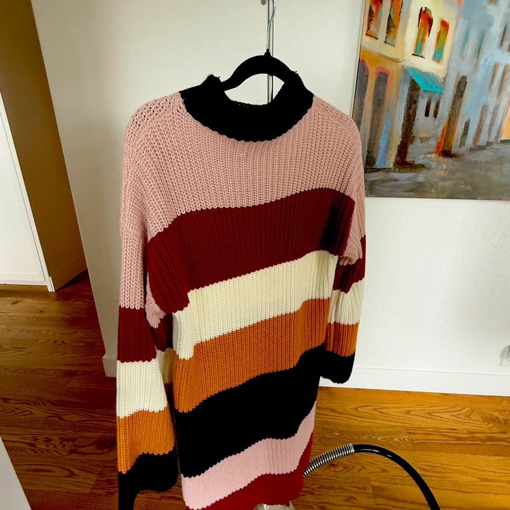Chunky striped sweater dress